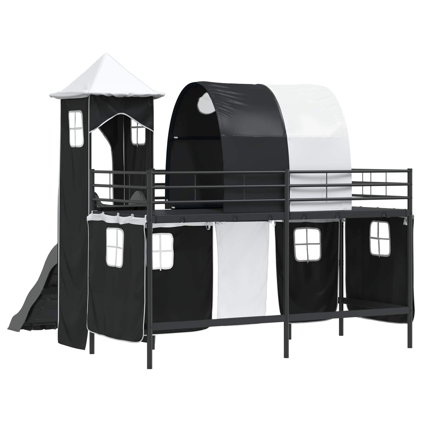 Kids'Loft Bed Frame Black 90 x 190 cm Metal