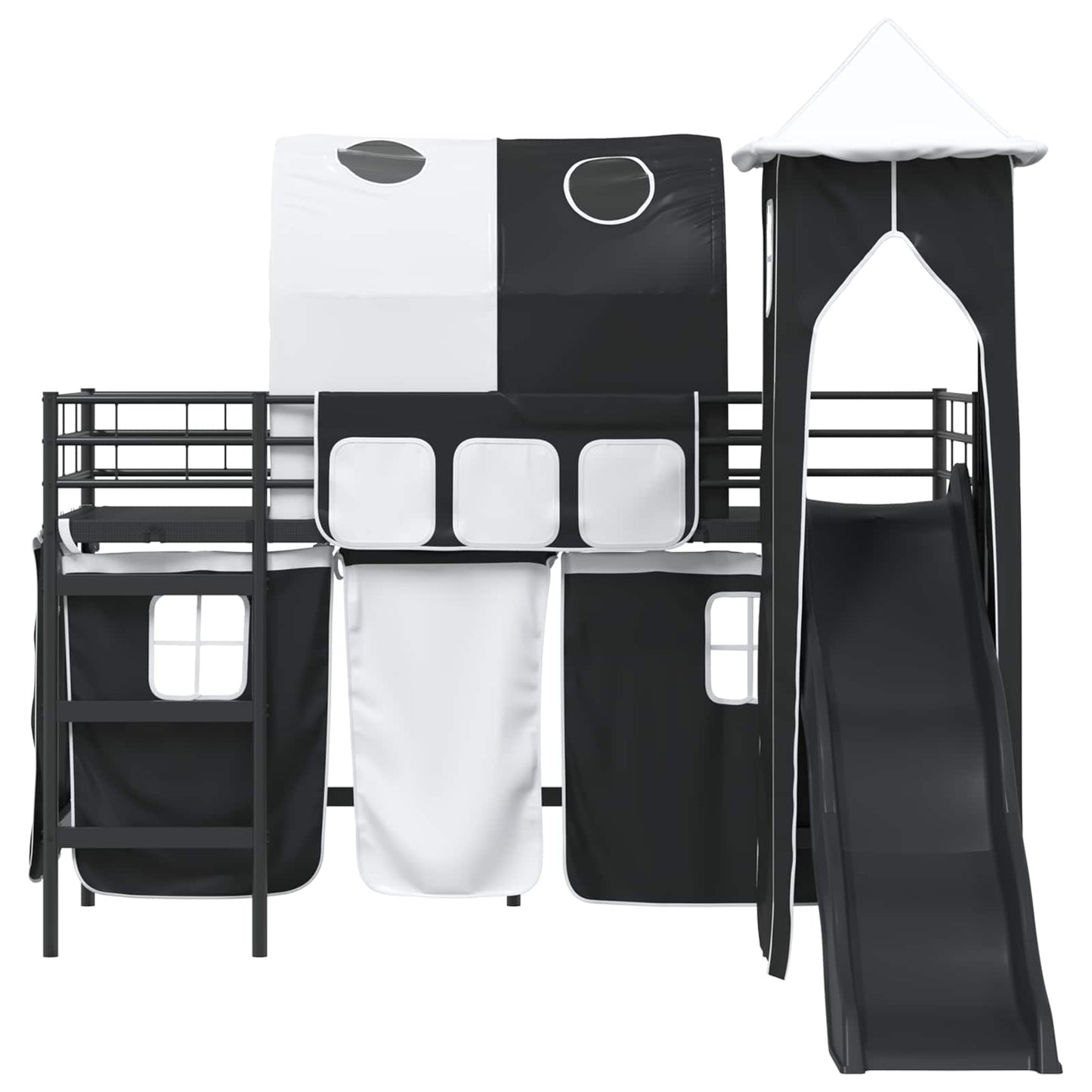 Kids'Loft Bed Frame Black 100 x 190 cm Metal
