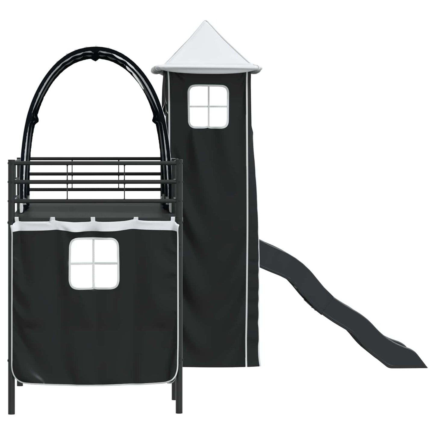 Kids'Loft Bed Frame Black 100 x 190 cm Metal