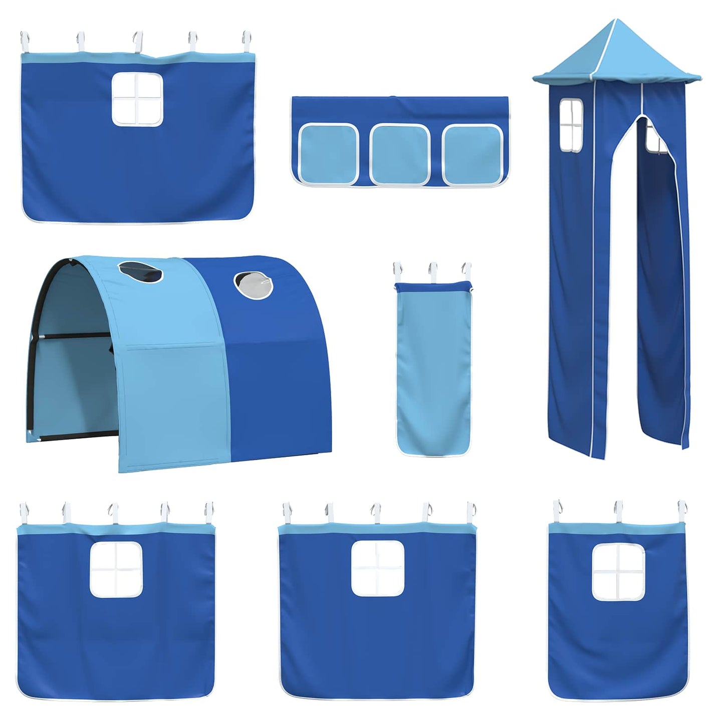 Kids'Loft Bed Frame Black and Blue 90 x 200 cm Metal