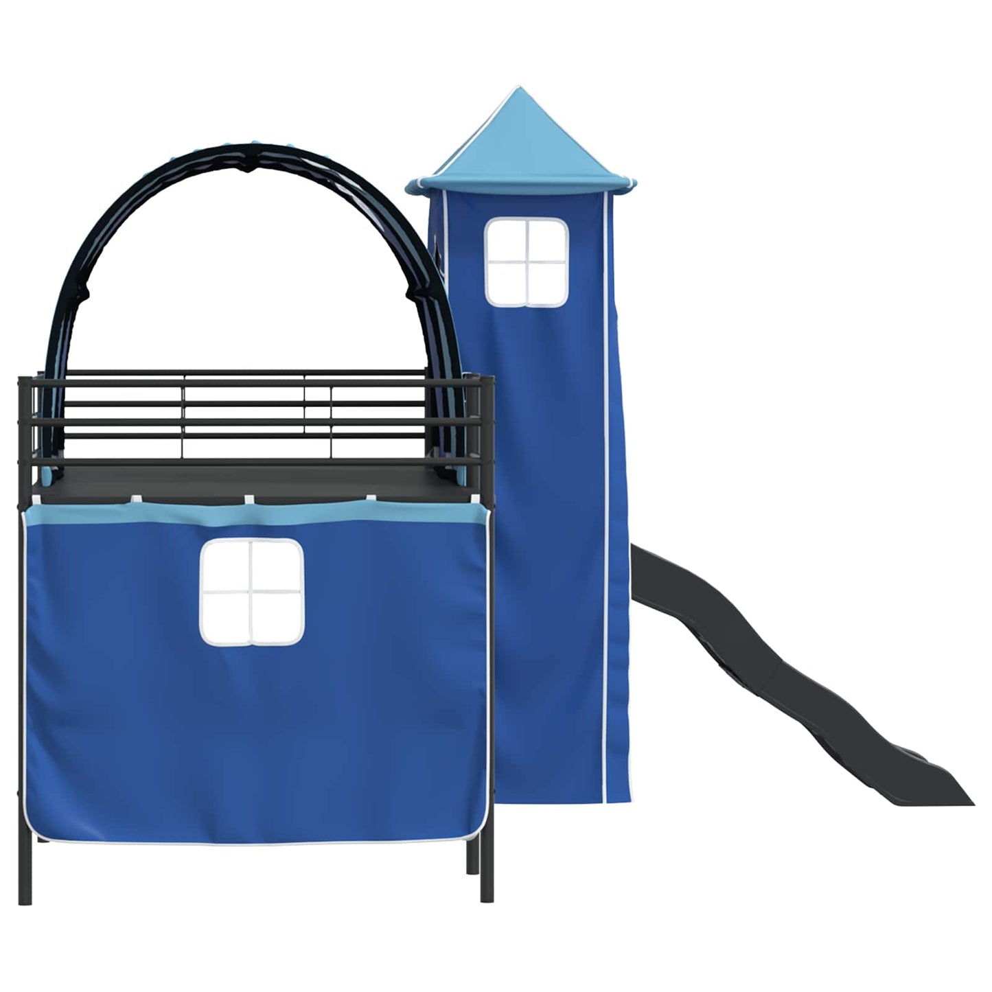Kids'Loft Bed Frame Black and Blue 90 x 200 cm Metal