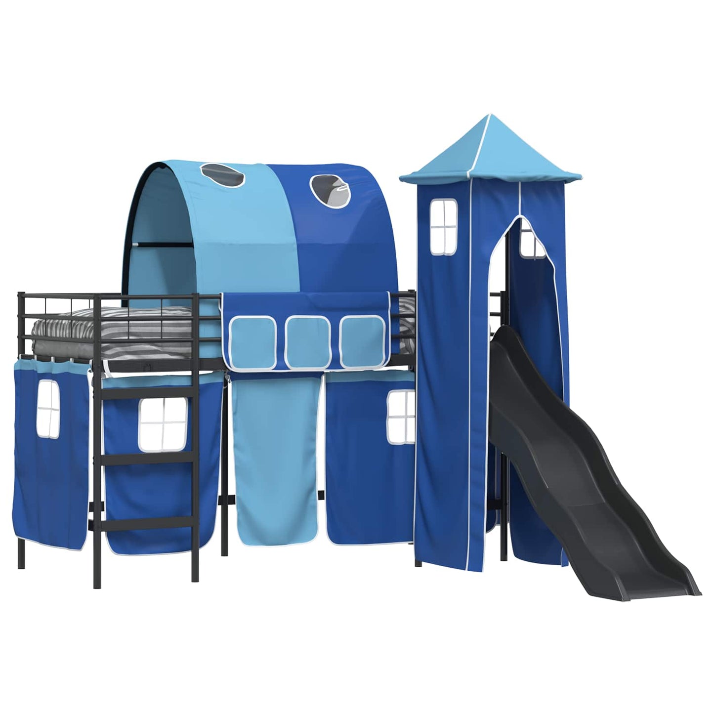 Kids'Loft Bed Frame Black and Blue 100 x 190 cm Metal