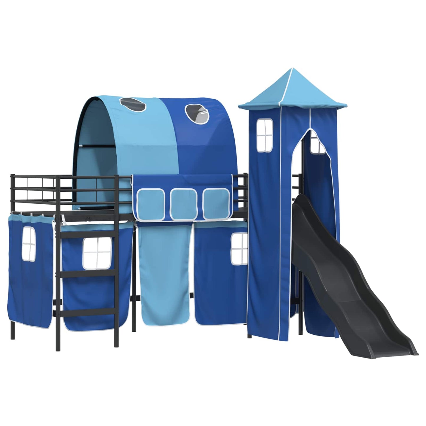 Kids'Loft Bed Frame Black and Blue 100 x 190 cm Metal