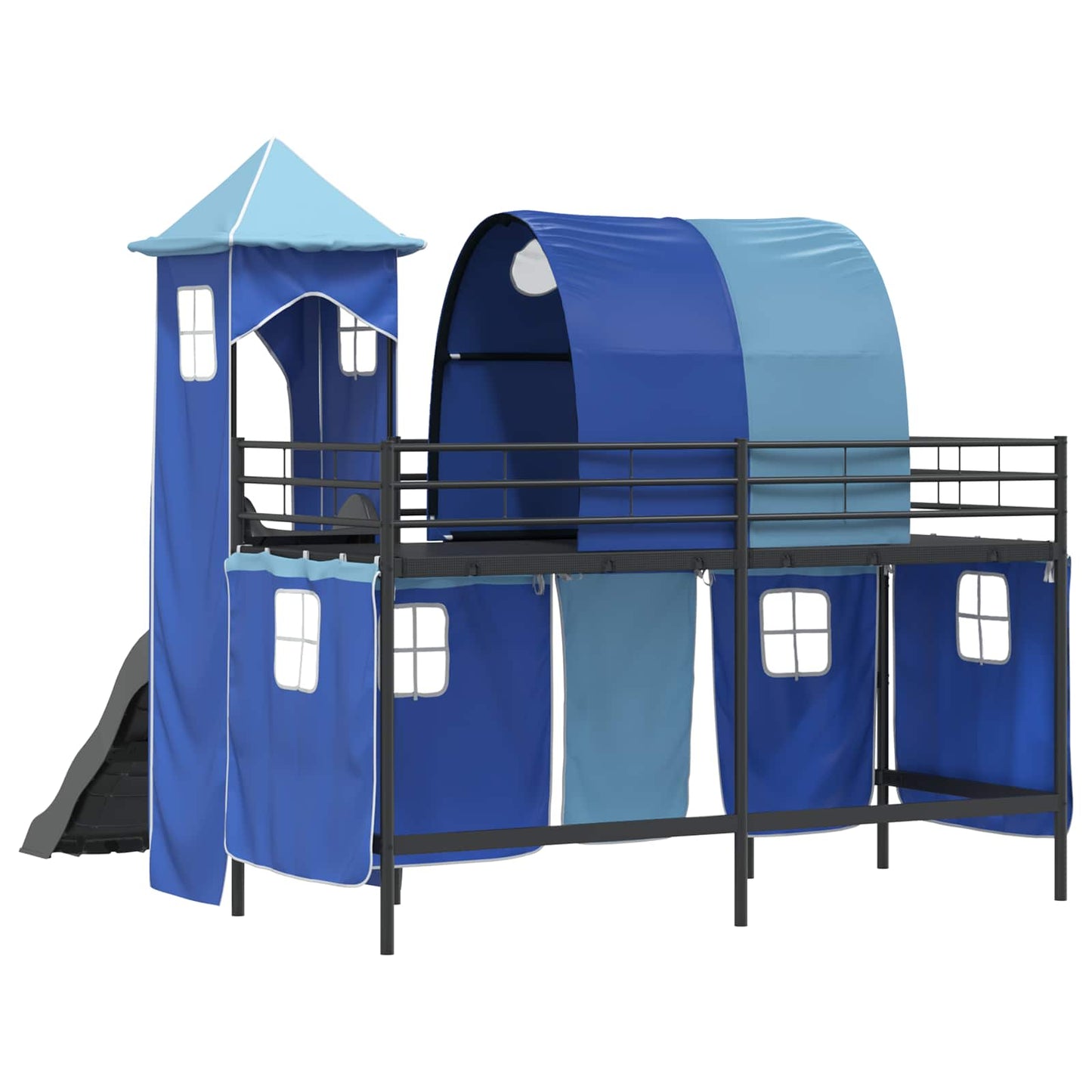 Kids'Loft Bed Frame Black and Blue 100 x 190 cm Metal