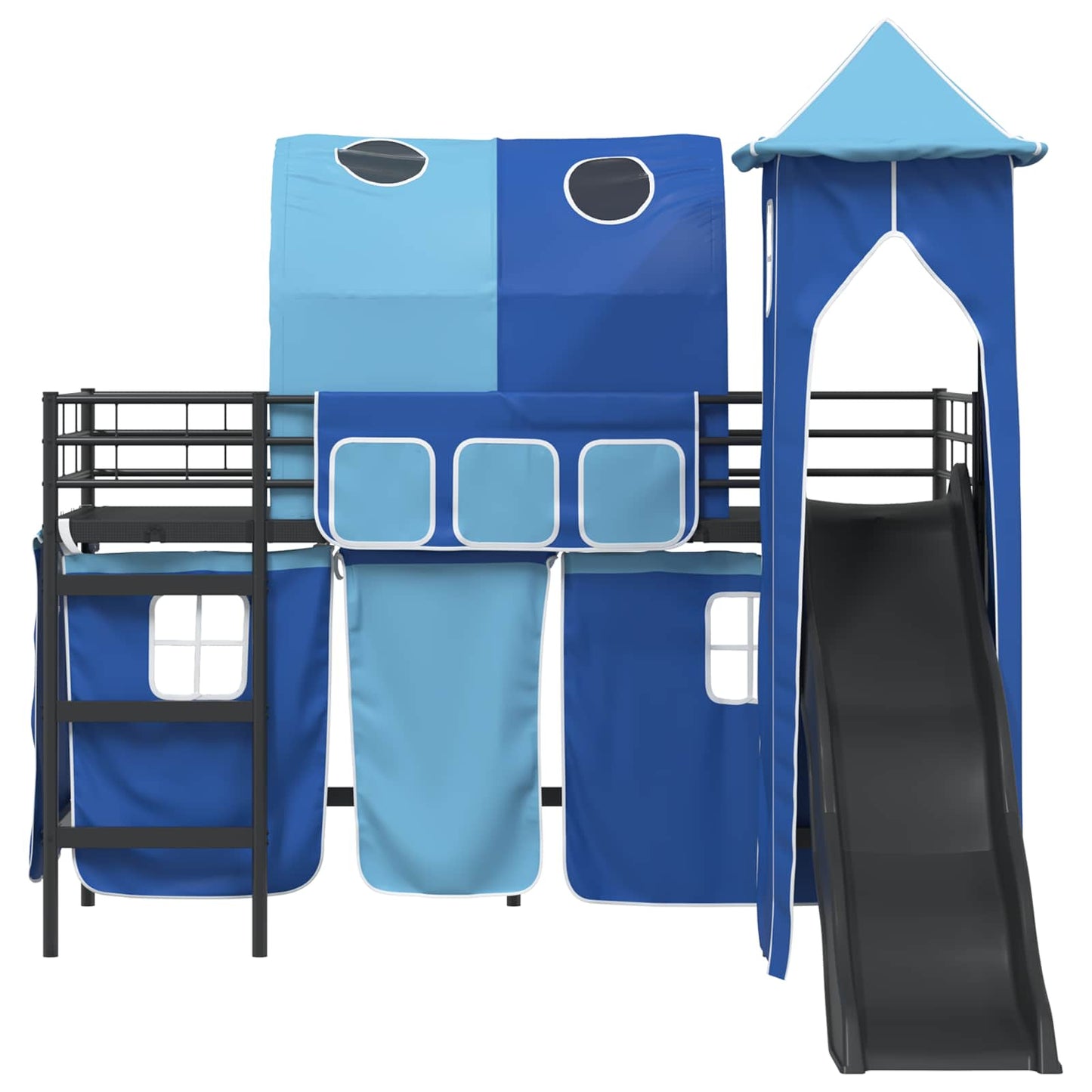Kids'Loft Bed Frame Black and Blue 100 x 190 cm Metal