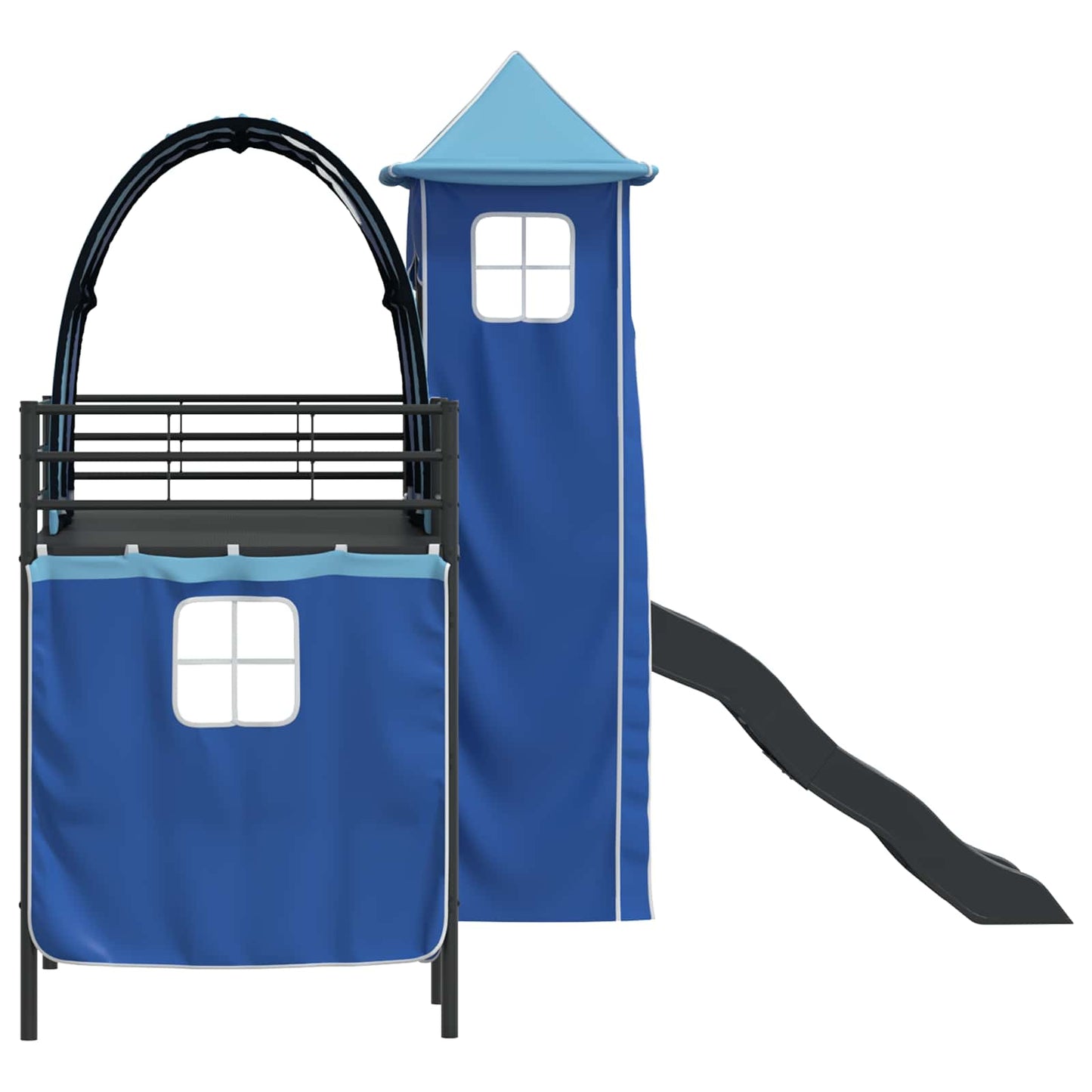 Kids'Loft Bed Frame Black and Blue 100 x 190 cm Metal