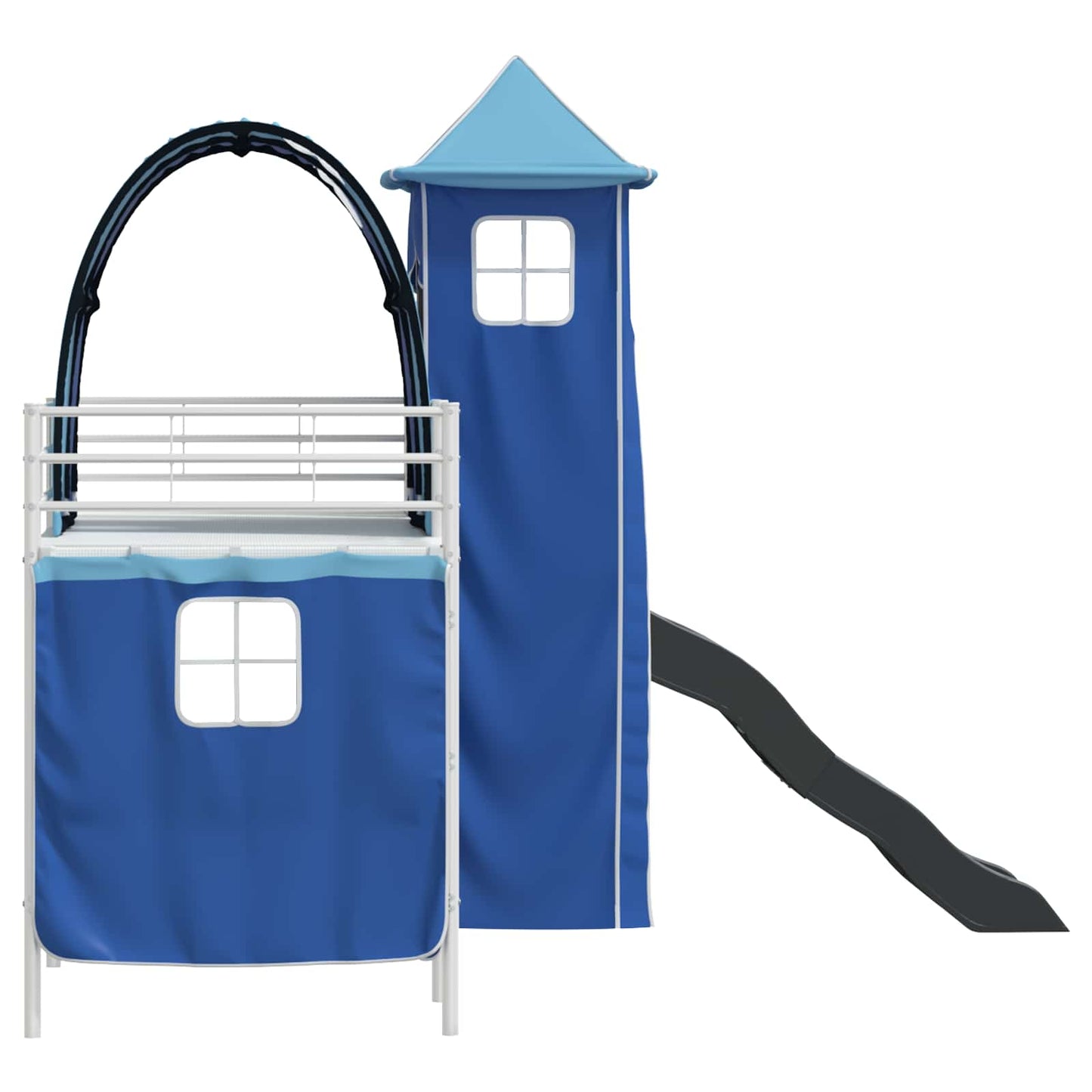 Kids'Loft Bed Frame White and Blue 100 x 190 cm Metal