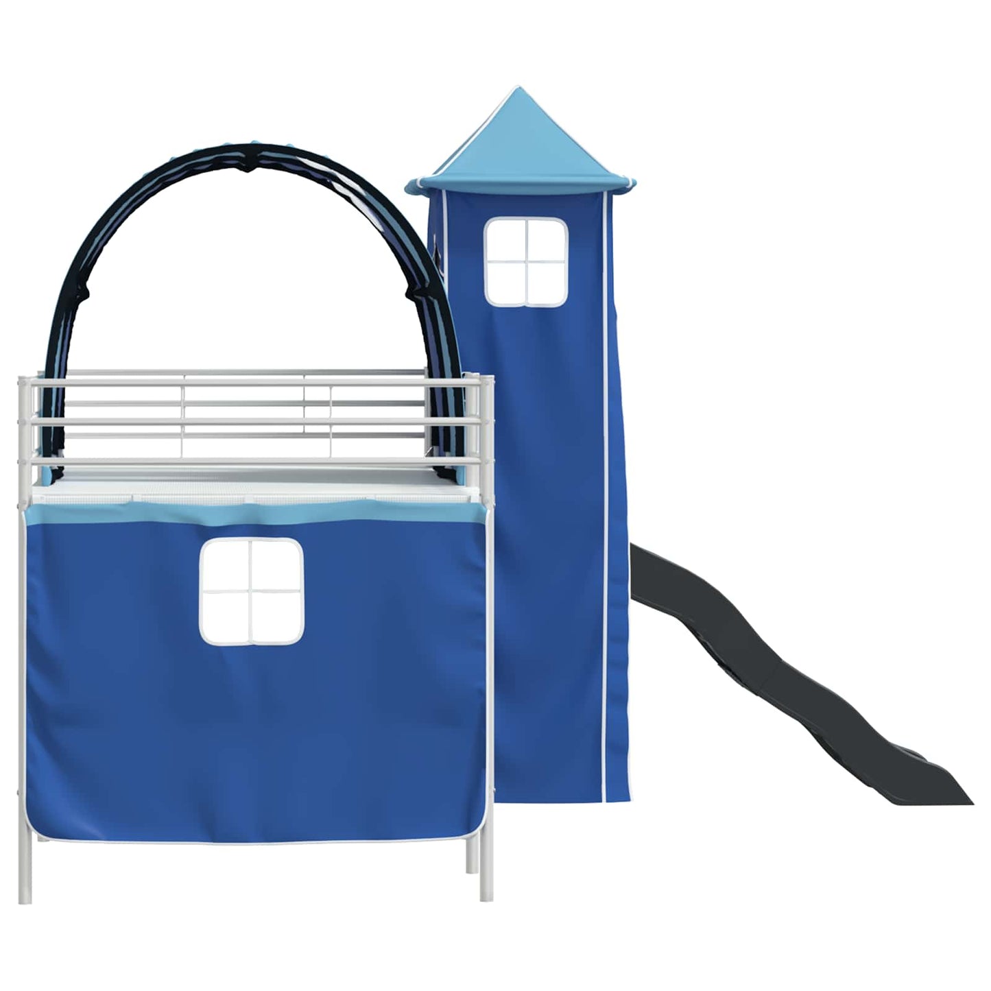 Kids'Loft Bed Frame White and Blue 100 x 200 cm Metal