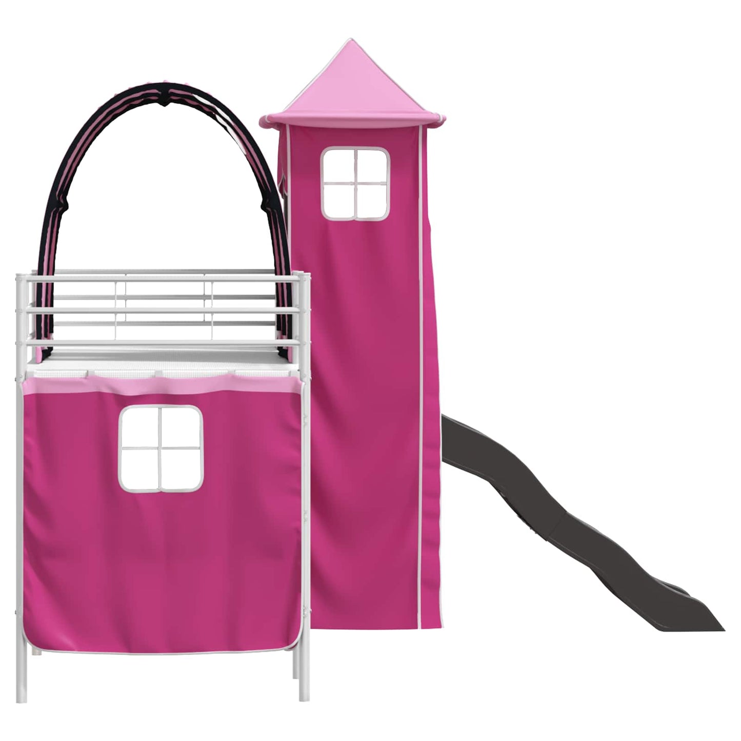 Kids'Loft Bed Frame White and Pink 75 x 190 cm Metal