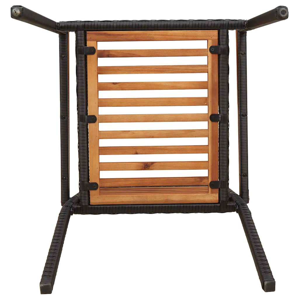 Garden Stacking Chairs 4 pcs Brown and Black 54 x 56 x 90 cm