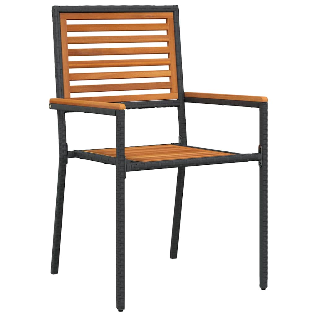 Garden Stacking Chairs 4 pcs Brown and Black 54 x 56 x 90 cm