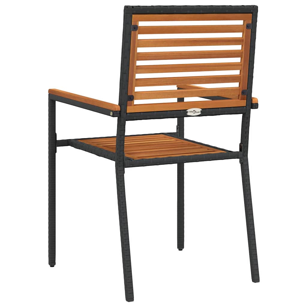 Garden Stacking Chairs 4 pcs Brown and Black 54 x 56 x 90 cm