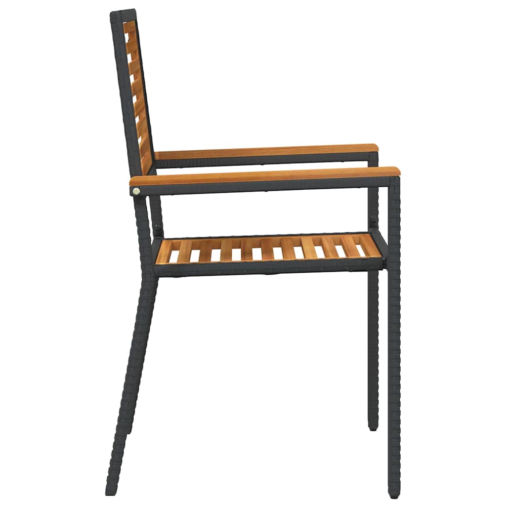 Garden Stacking Chairs 4 pcs Brown and Black 54 x 56 x 90 cm