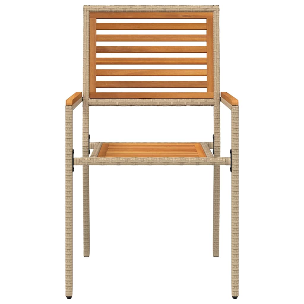 Garden Stacking Chairs 4 pcs Brown and Beige 54 x 56 x 90 cm