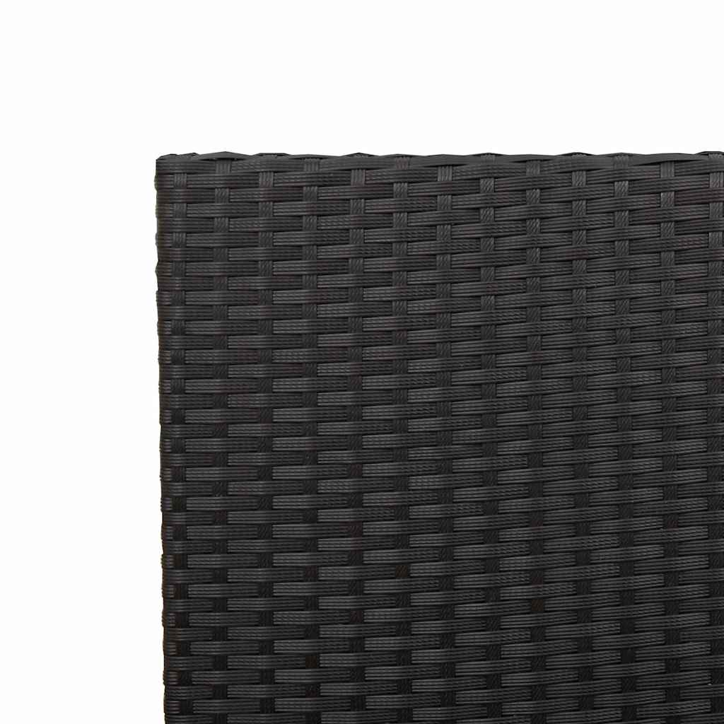 Garden Stacking Chairs 4 pcs Black and Brown 54 x 56 x 90 cm
