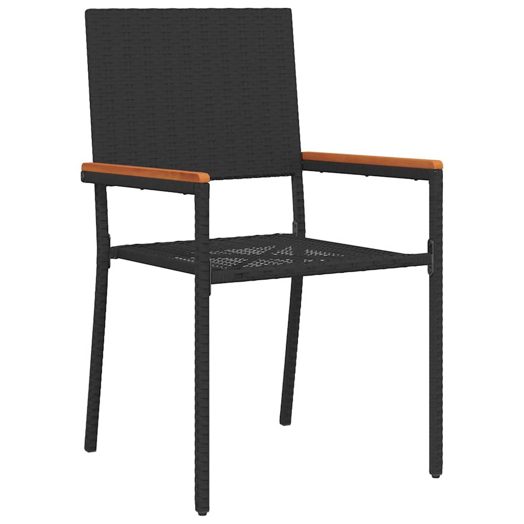 Garden Stacking Chairs 4 pcs Black and Brown 54 x 56 x 90 cm