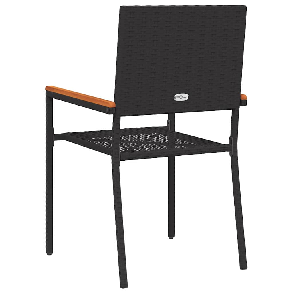 Garden Stacking Chairs 4 pcs Black and Brown 54 x 56 x 90 cm