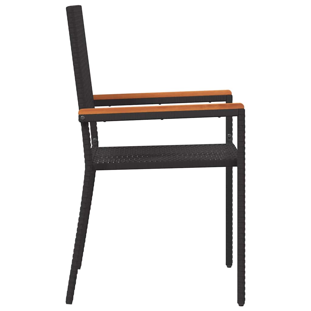 Garden Stacking Chairs 4 pcs Black and Brown 54 x 56 x 90 cm