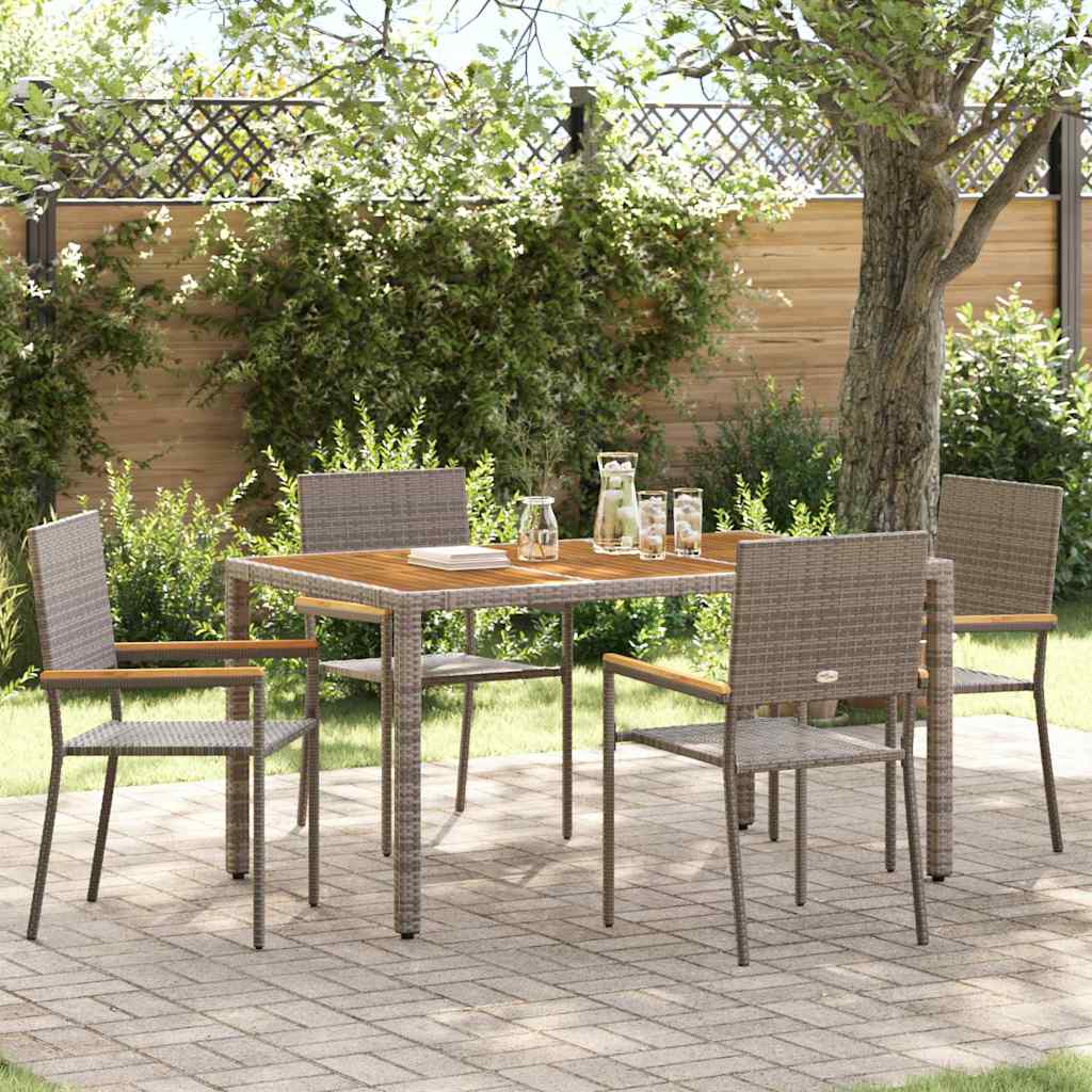 Garden Stacking Chairs 4 pcs Grey and Brown 54 x 56 x 90 cm