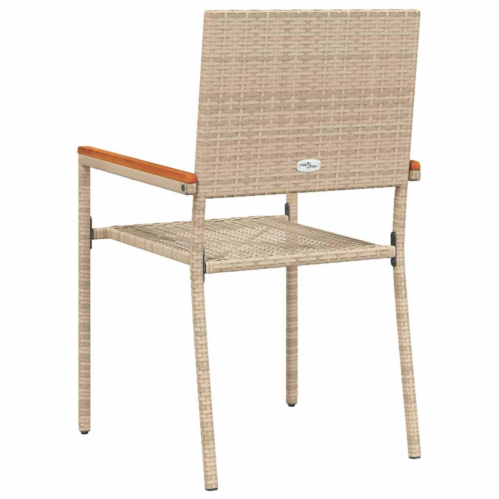 Garden Stacking Chairs 4 pcs Cream and Brown 54 x 56 x 90 cm