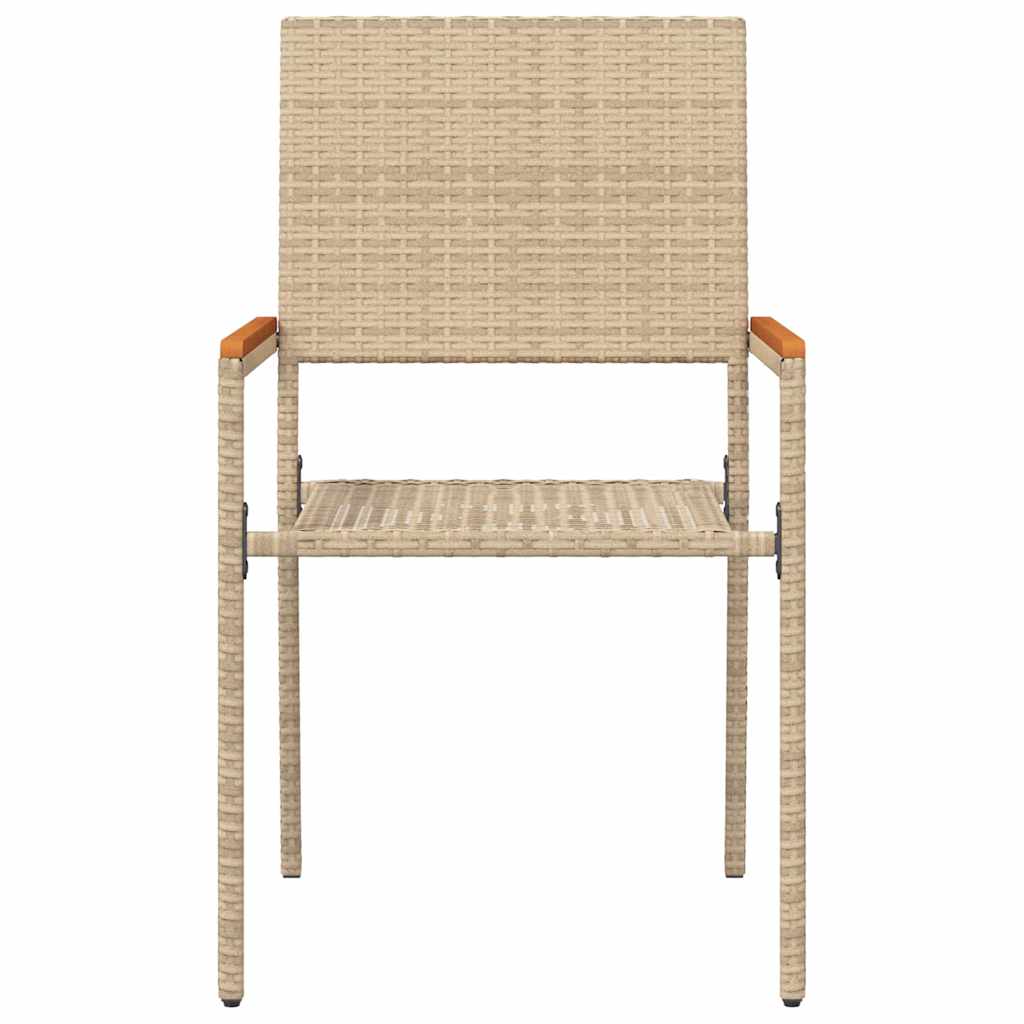 Garden Stacking Chairs 4 pcs Cream and Brown 54 x 56 x 90 cm