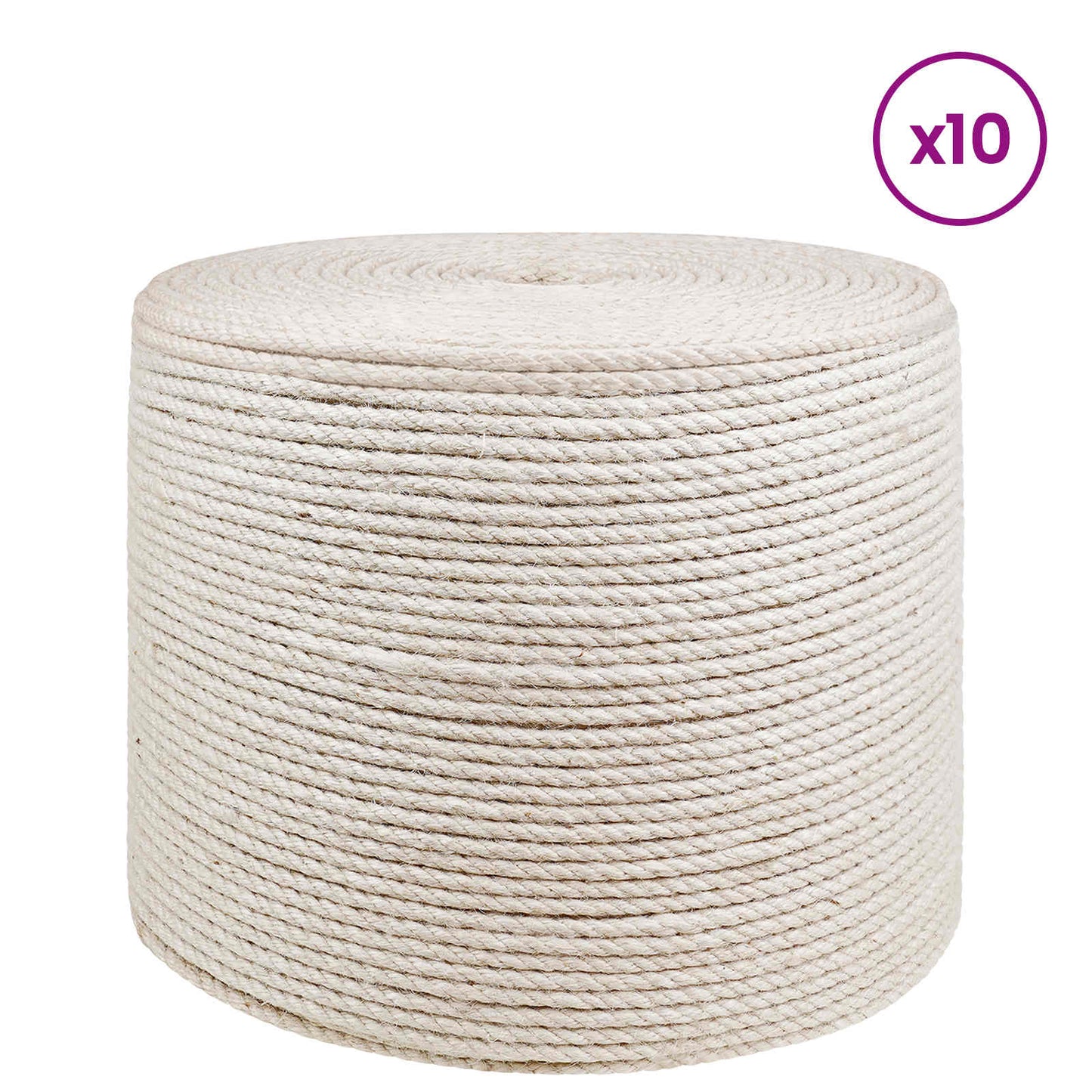 Jute Twine 10 pcs 2 White 100% Tossa jute