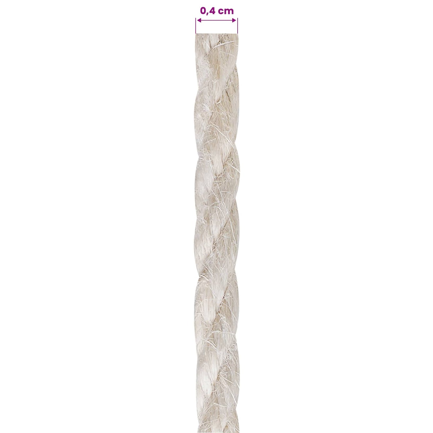 Jute Twine 4 White 100% Tossa jute