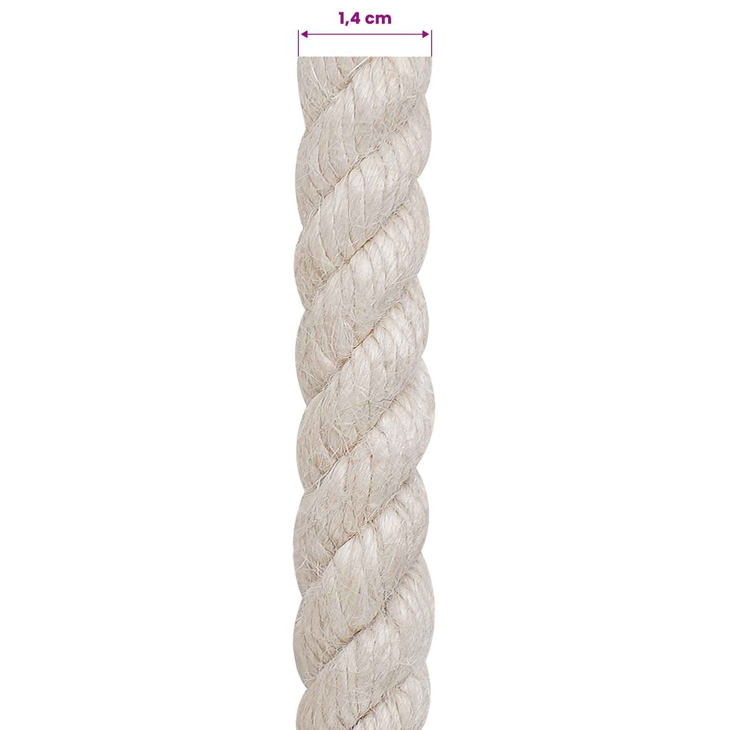 Jute Rope 14 White 100% Tossa jute