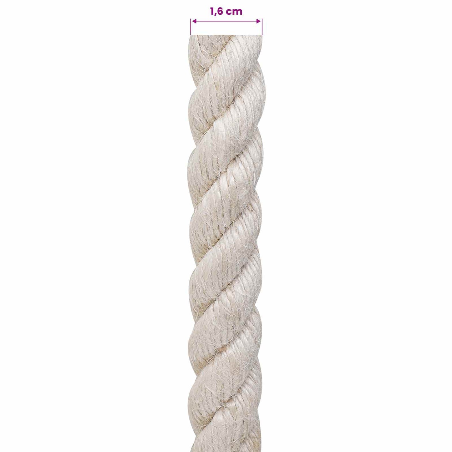 Jute Rope 16 White 100% Tossa jute