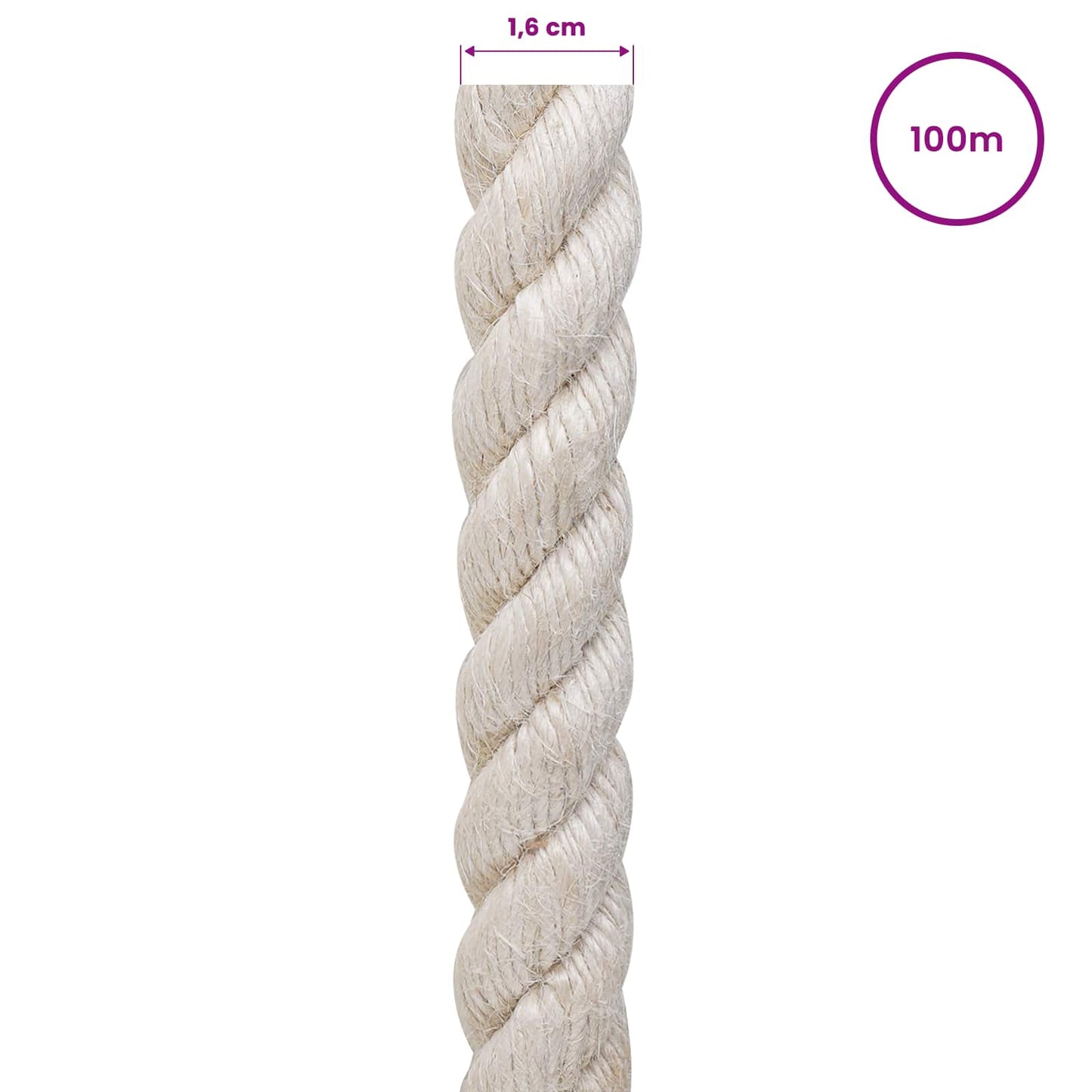 Jute Rope 16 mm White 100% Tossa jute
