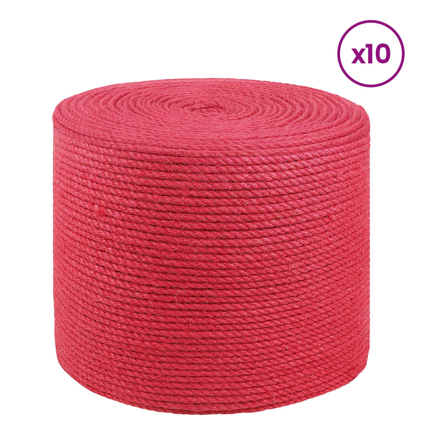 Jute Rope 10 pcs Red 100% Tossa jute