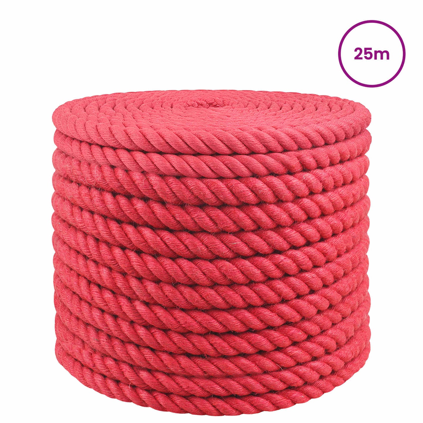 Jute Rope 24 mm Red 100% Tossa jute