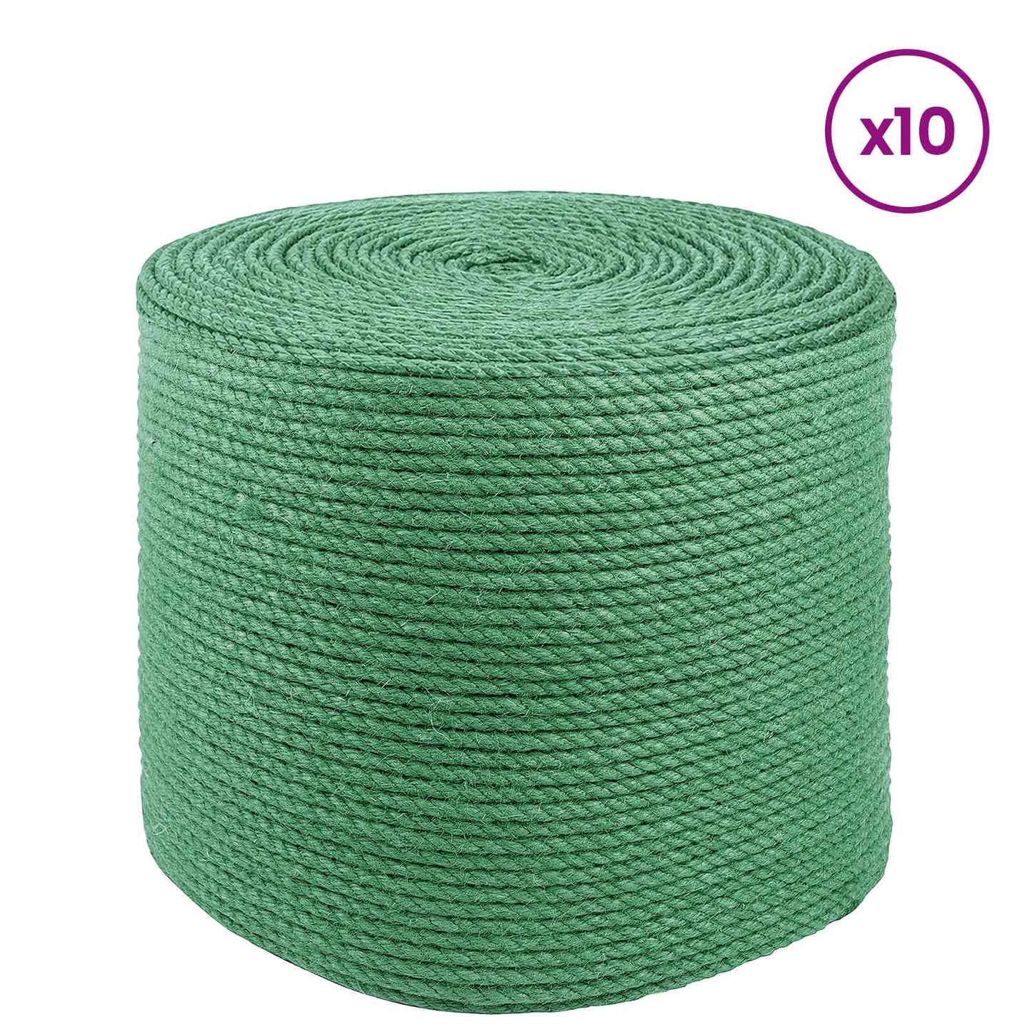 10 pcs 2 mm Green 100% Tossa jute