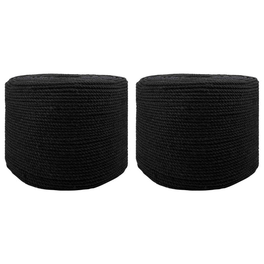 Cotton Twine 2 pcs 2 mm 100 m Black 100% Cotton