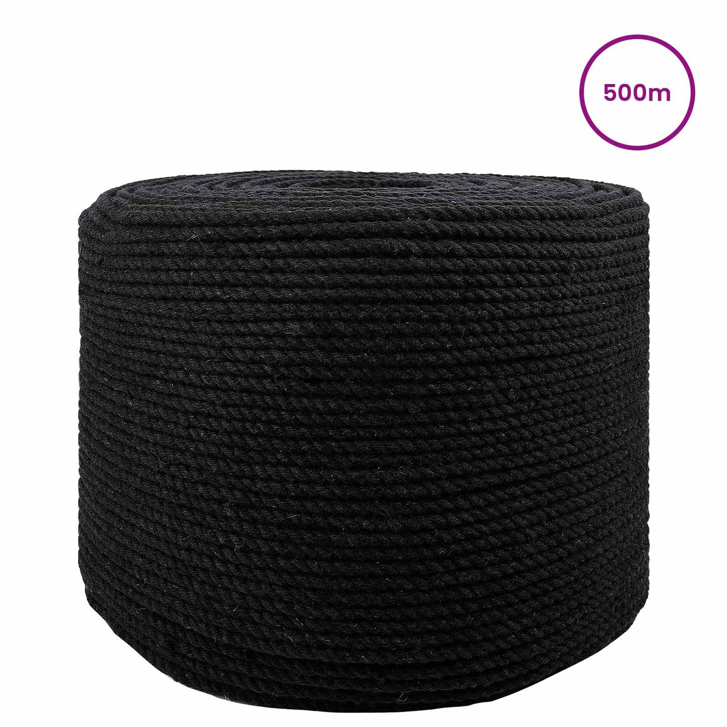 Rope Black 0.8 x 0.8 x 50000 cm Cotton