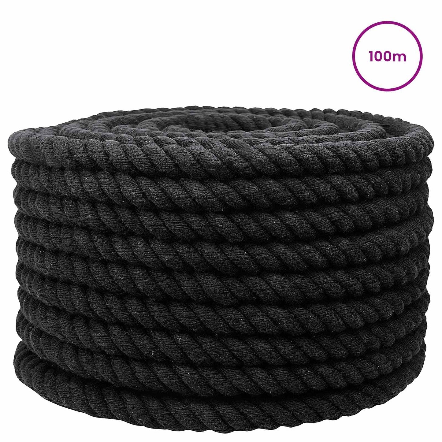 Rope Black 1.6 x 1.6 x 10000 cm Cotton