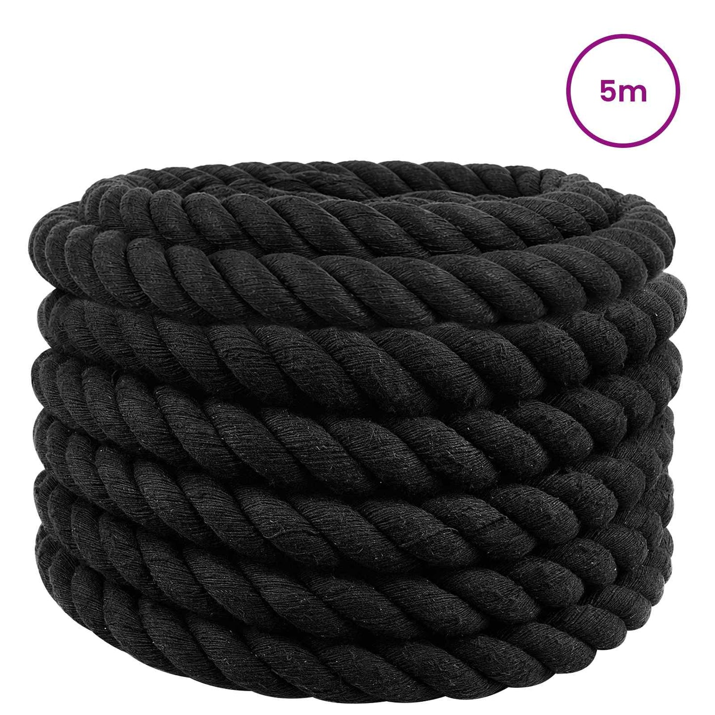 Rope Black 3.6 x 3.6 x 500 cm Cotton