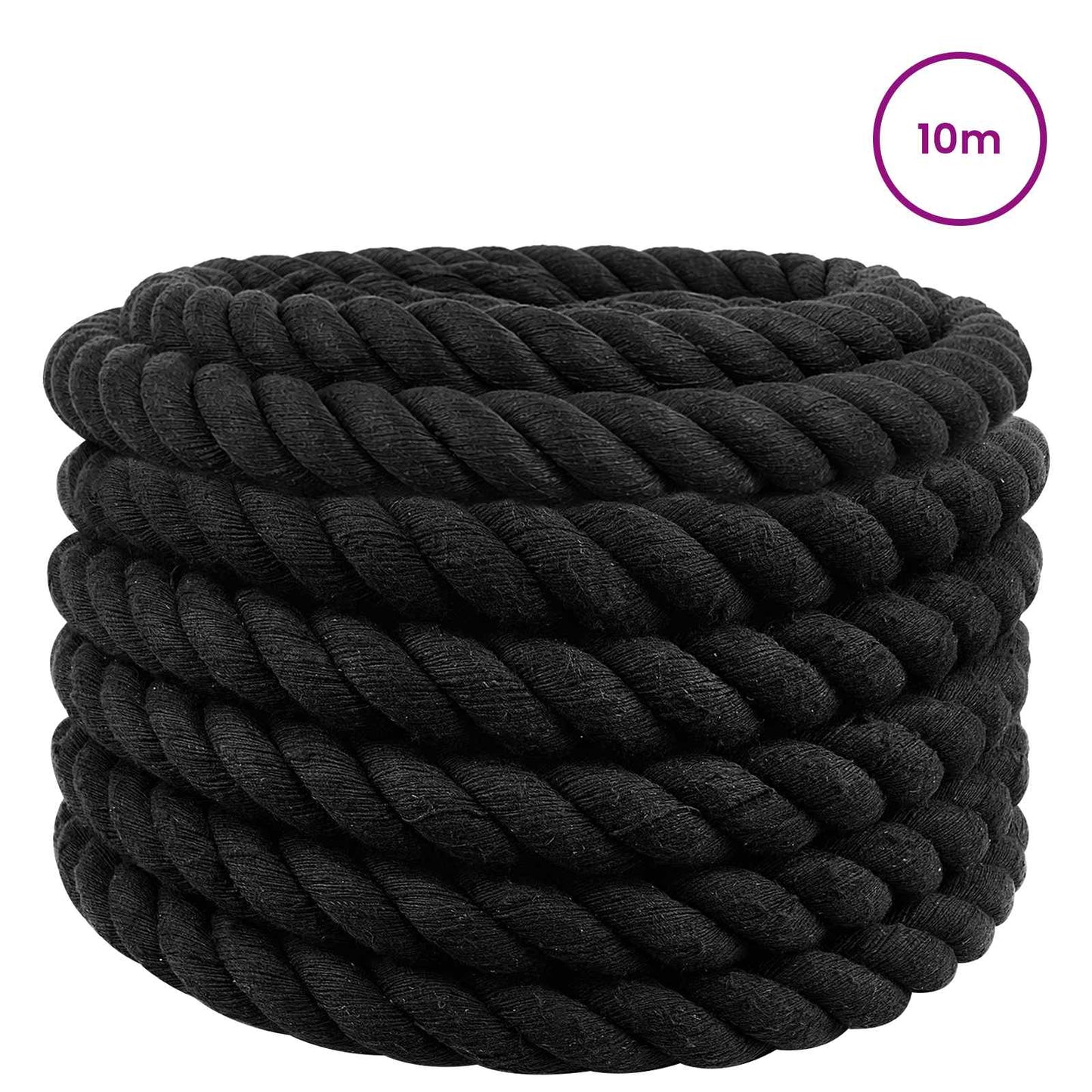 Rope Black 3.6 x 3.6 x 1000 cm Cotton