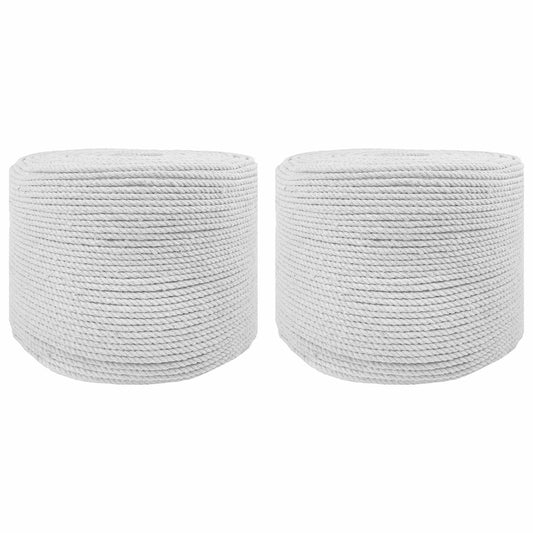 Cotton Twine 2 pcs 2 mm 100 m White 100% Cotton