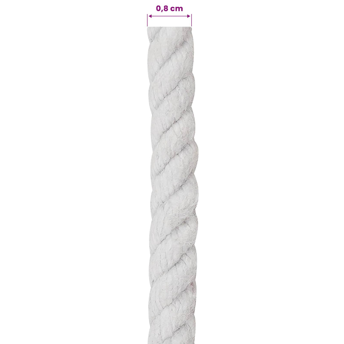 Cotton Rope 8 mm 25 m White 100% Cotton