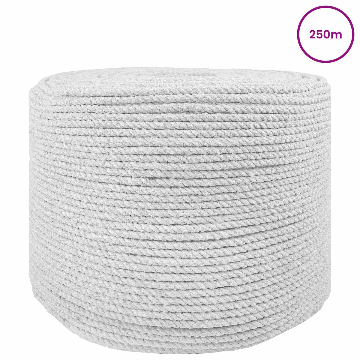 Cotton Rope 8 mm 250 m White 100% Cotton