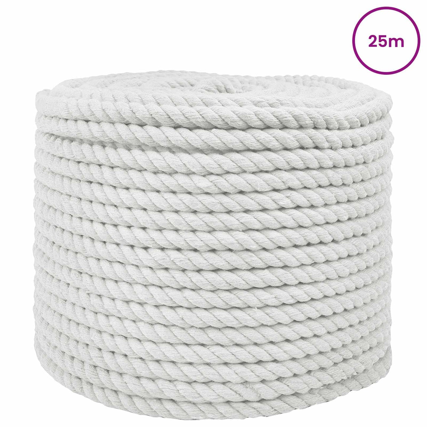 Cotton Rope 10 mm 25 m White 100% Cotton