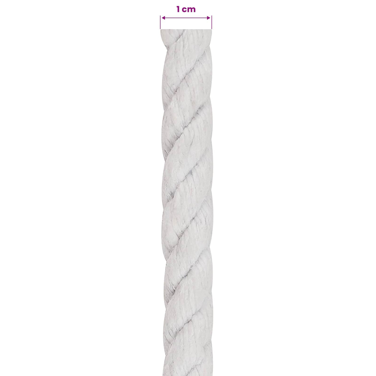 Cotton Rope 10 mm 50 m White 100% Cotton