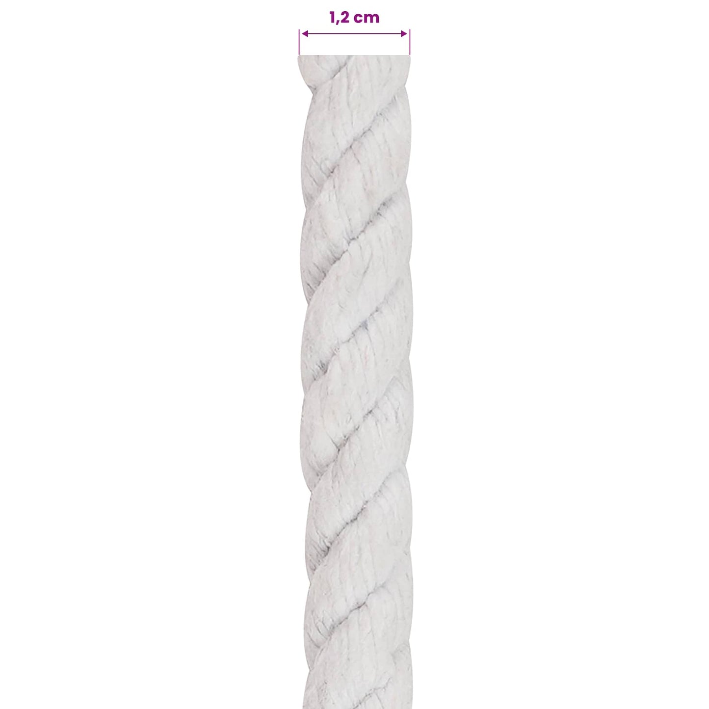 Cotton Rope 12 mm 100 m White 100% Cotton