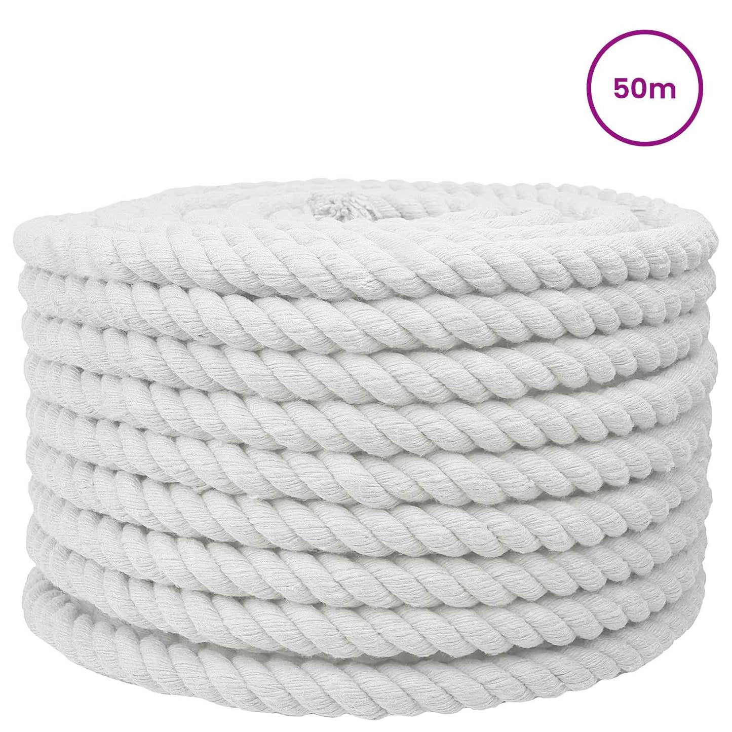 Cotton Rope 24 mm 50 m White 100% Cotton