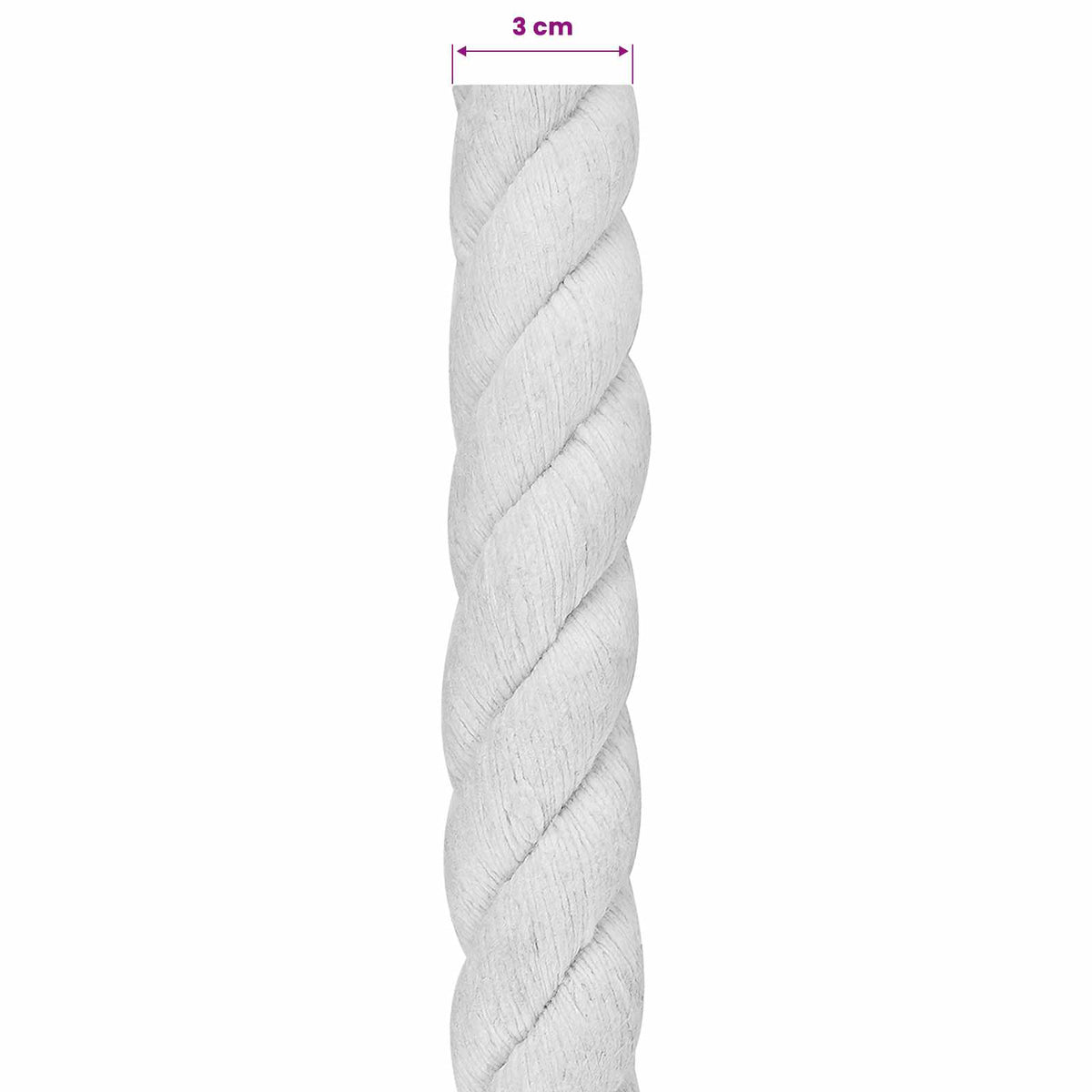 Cotton Rope 30 mm 10 m White 100% Cotton