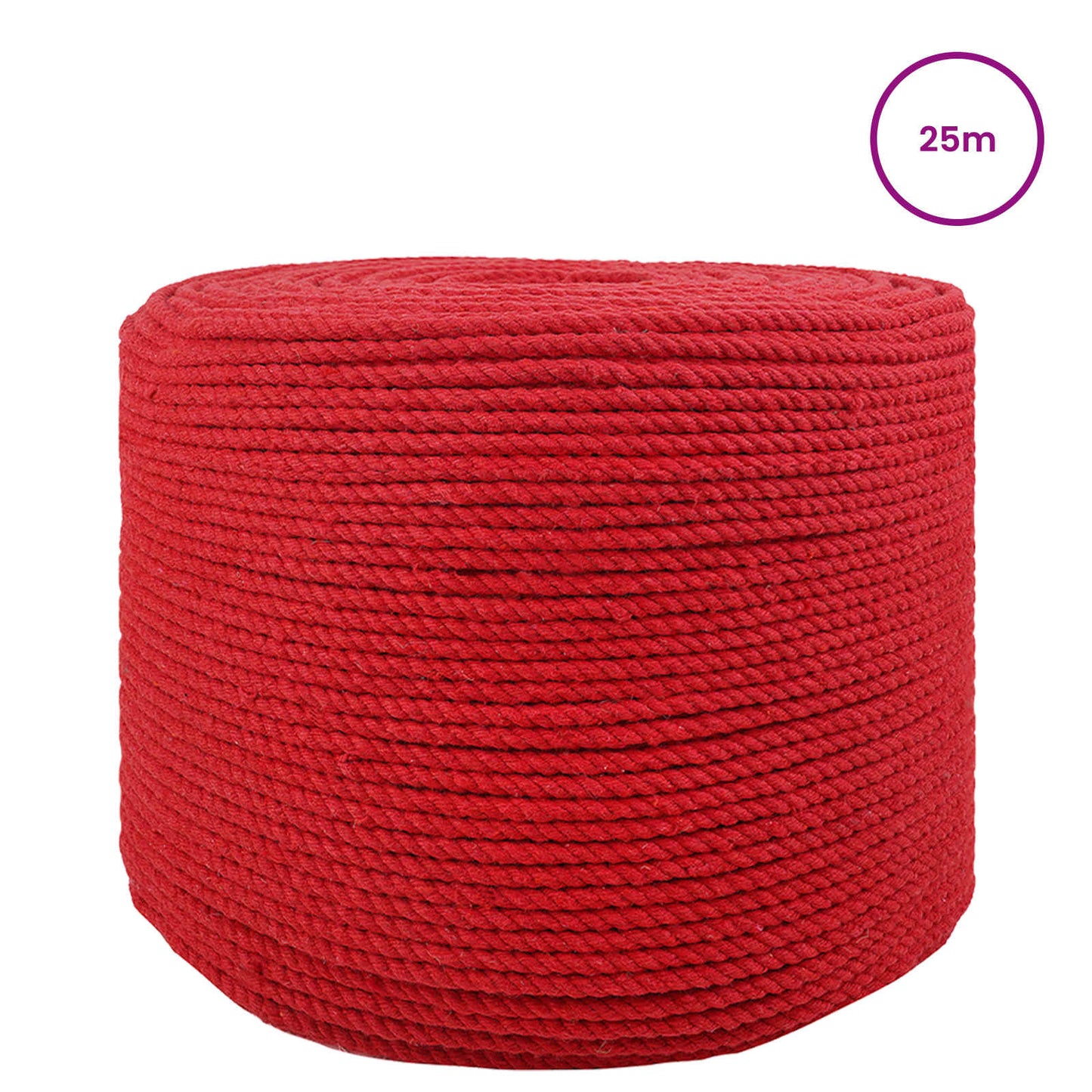 Cotton Rope 25 m 6 Red 100% Cotton