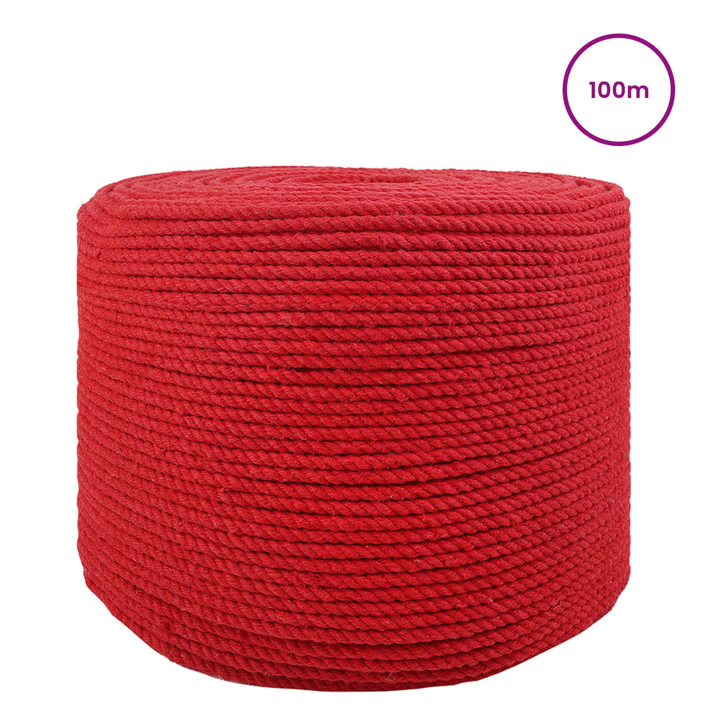 Cotton Rope 6 mm 100 m Red 100% Cotton