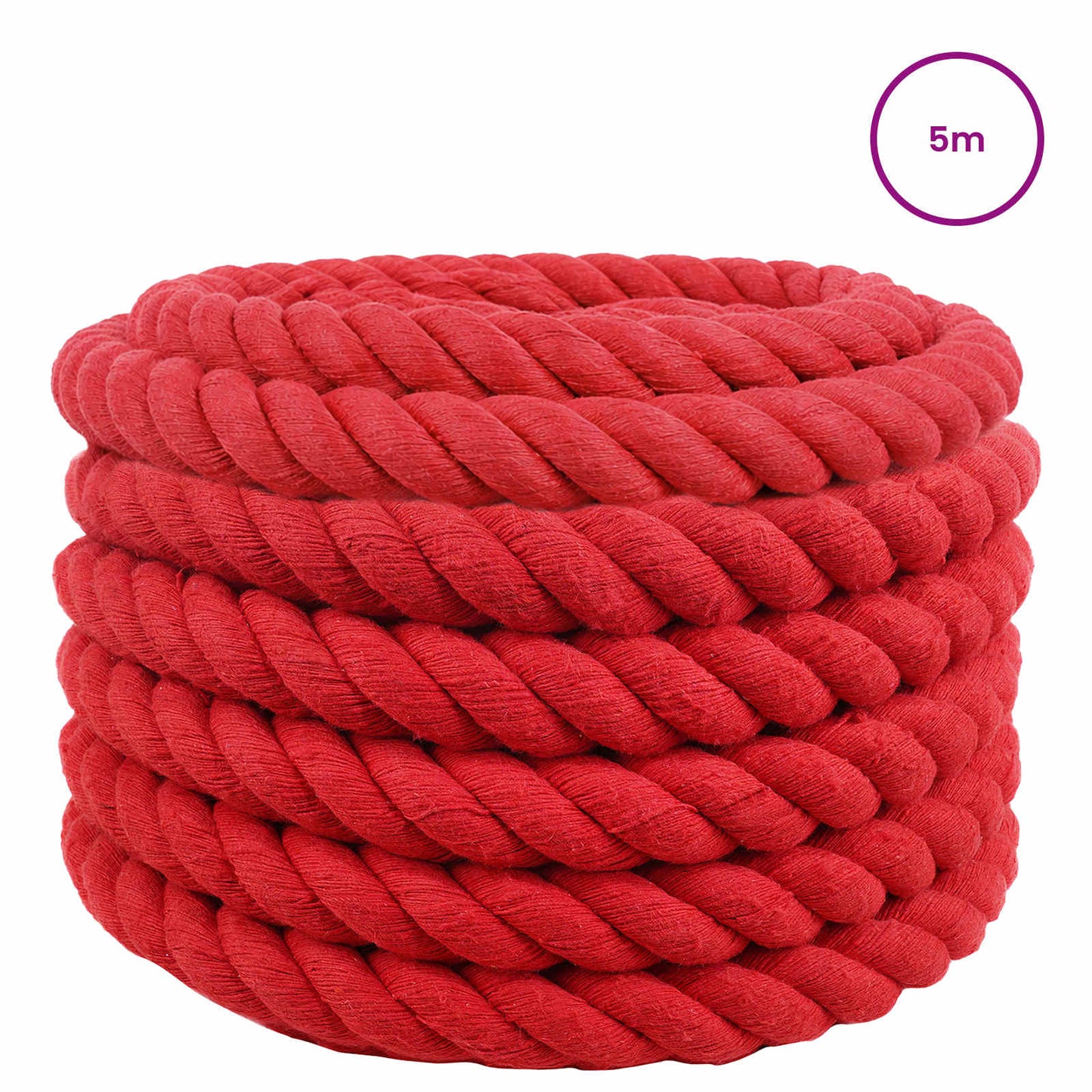Cotton Rope 50 mm 5 m Red 100% Cotton