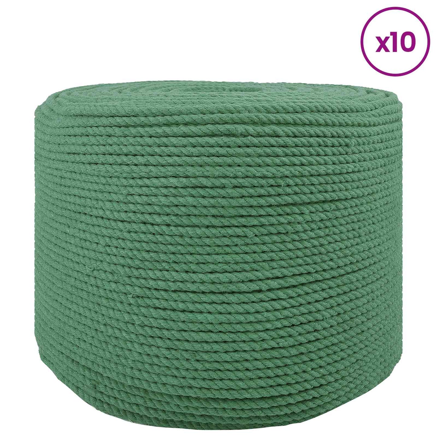 Cotton Twine 10 pcs 2 mm 100 m Green 100% Cotton